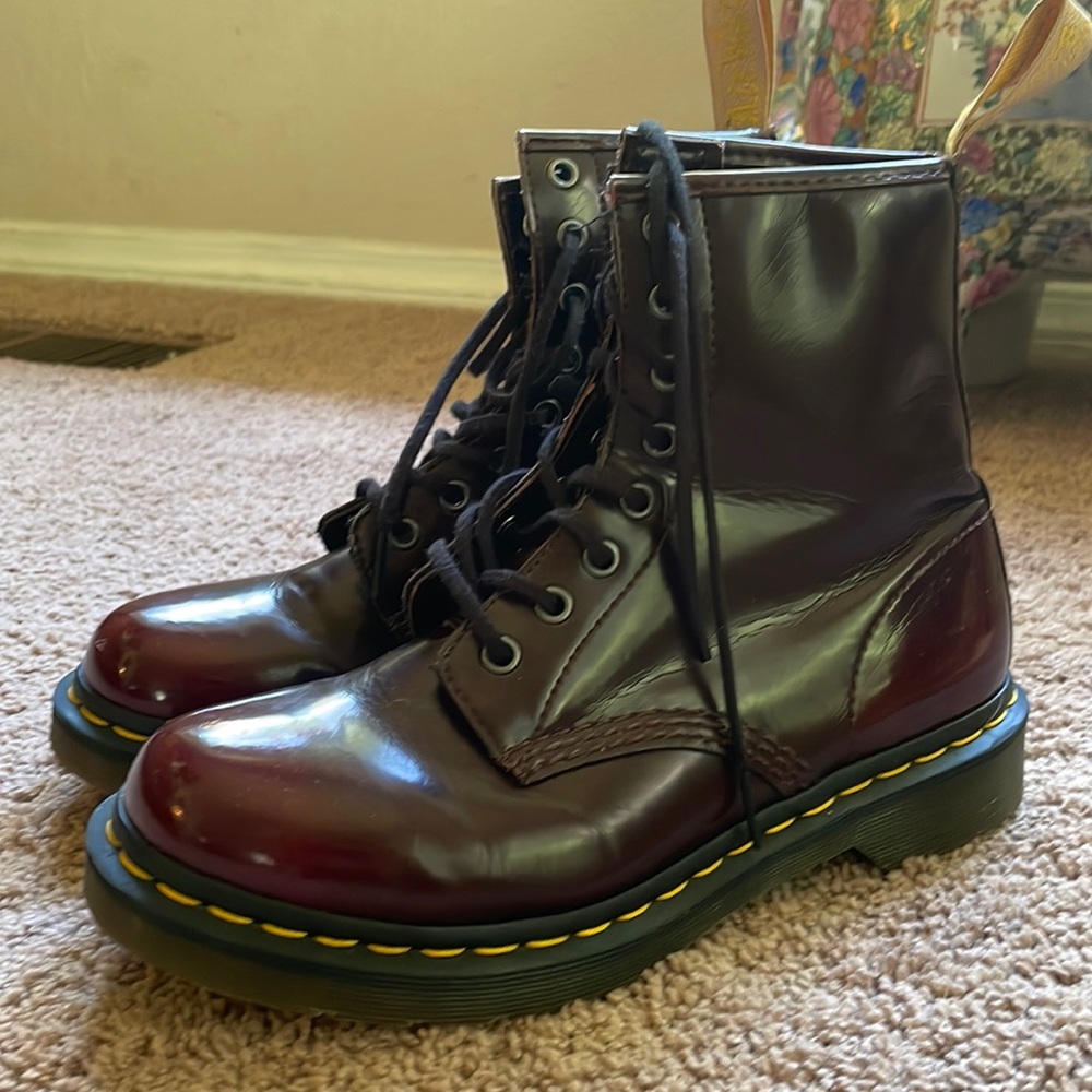 Dr martens vegan leather boots size 8